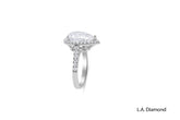 14K White Gold Pear Cut Diamond Engagement Ring